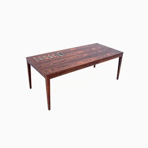 Danish Rosewood Coffee Table with Ceramic, 1960s-BXB-800670