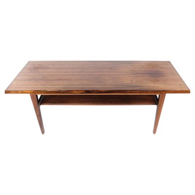 Danish Rosewood Coffee Table with Shelf, 1960s-UY-1000751