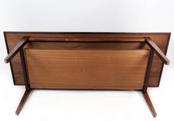 Danish Rosewood Coffee Table with Shelf, 1960s-UY-1000751