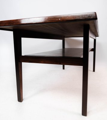 Danish Rosewood Coffee Table with Shelf, 1960s-UY-1000751