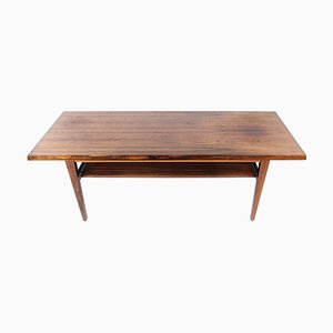 Danish Rosewood Coffee Table with Shelf, 1960s-UY-1000751