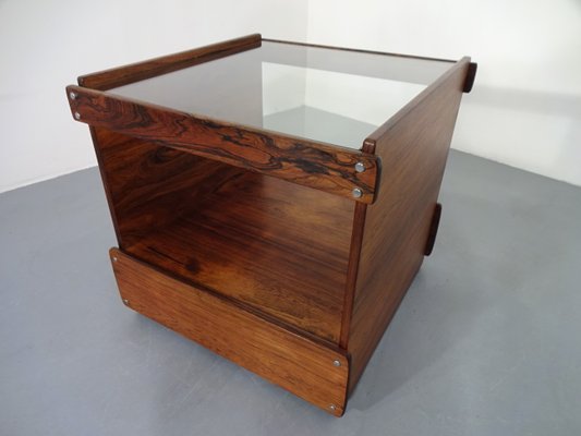 Danish Rosewood & Glass Side Table, 1960s-RDW-638933