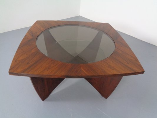 Danish Rosewood & Glass Side Table, 1960s-RDW-1000475