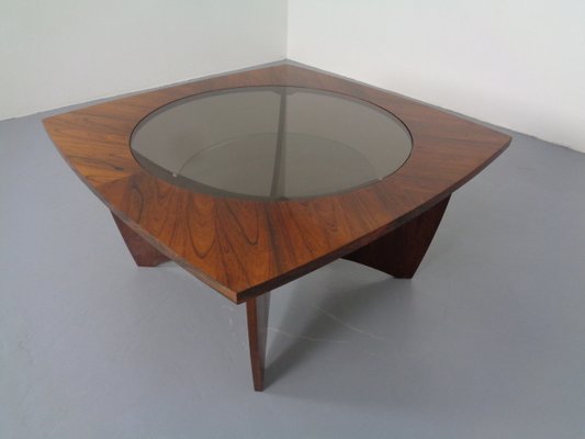 Danish Rosewood & Glass Side Table, 1960s-RDW-1000475