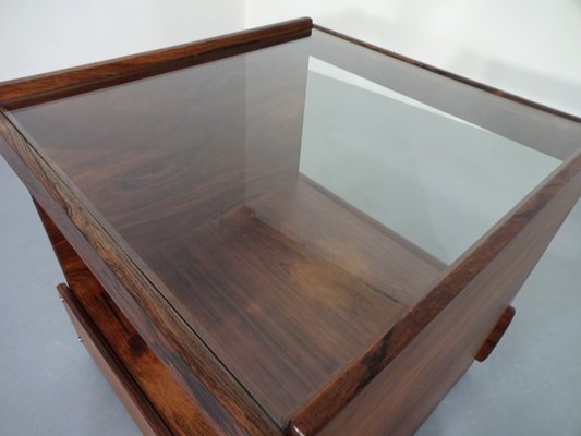 Danish Rosewood & Glass Side Table, 1960s-RDW-638933