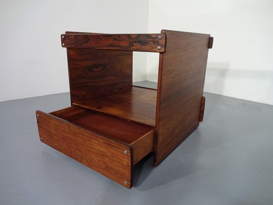 Danish Rosewood & Glass Side Table, 1960s-RDW-638933