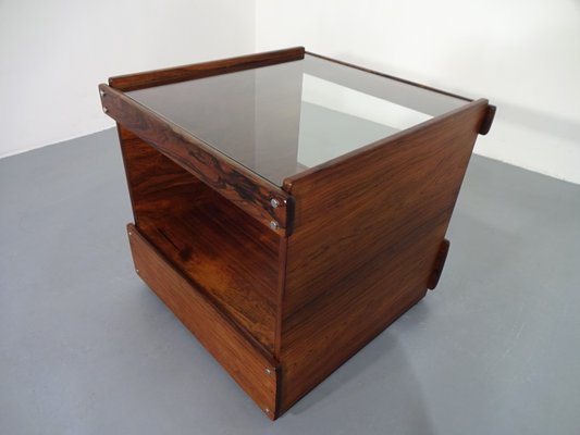 Danish Rosewood & Glass Side Table, 1960s-RDW-638933