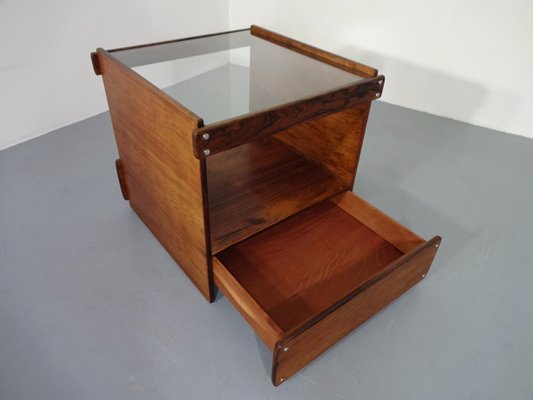 Danish Rosewood & Glass Side Table, 1960s-RDW-638933