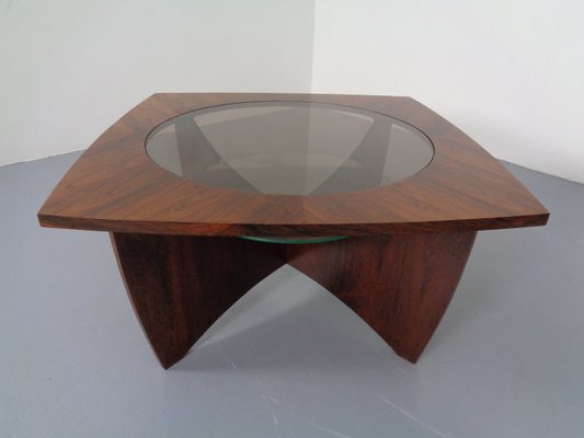 Danish Rosewood & Glass Side Table, 1960s-RDW-1000475