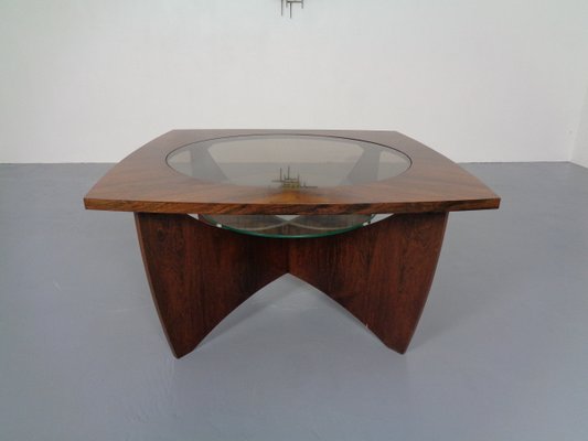 Danish Rosewood & Glass Side Table, 1960s-RDW-1000475