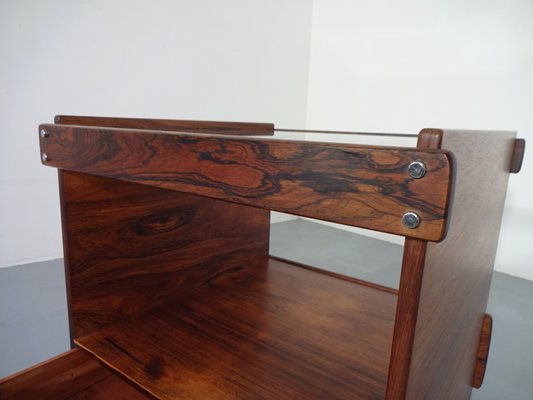 Danish Rosewood & Glass Side Table, 1960s-RDW-638933