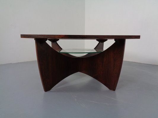 Danish Rosewood & Glass Side Table, 1960s-RDW-1000475