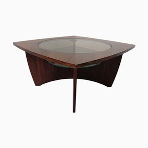 Danish Rosewood & Glass Side Table, 1960s-RDW-1000475