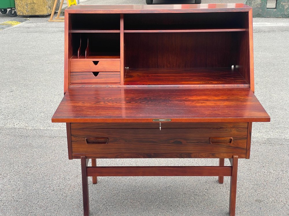 Danish Rosewood Model 68 Drop Front Secretary attributed to Arne Wahl Iversen, 1964