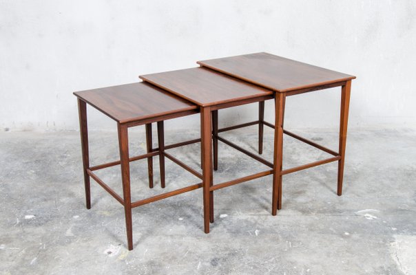 Danish Rosewood Nesting Tables, 1960s, Set of 3-QVY-1128432