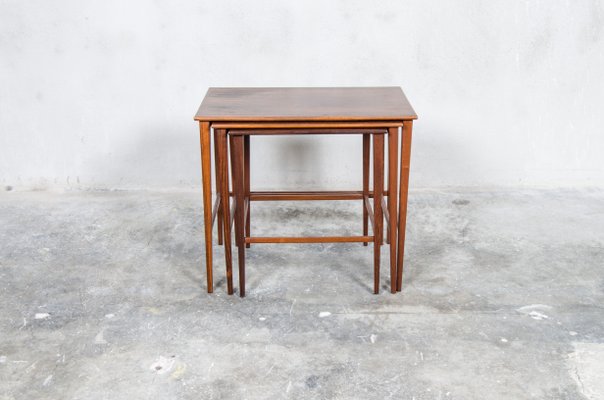 Danish Rosewood Nesting Tables, 1960s, Set of 3-QVY-1128432