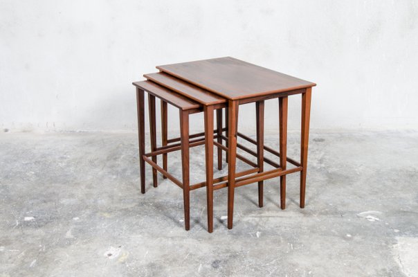 Danish Rosewood Nesting Tables, 1960s, Set of 3-QVY-1128432