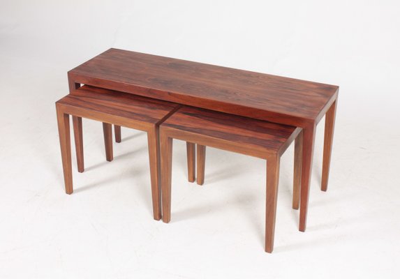 Danish Rosewood Nesting Tables by Severin Hansen for Haslev Møbelsnedkeri, 1960s, Set of 3-FK-600722