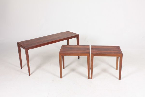 Danish Rosewood Nesting Tables by Severin Hansen for Haslev Møbelsnedkeri, 1960s, Set of 3-FK-600722