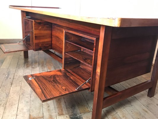 Danish Rosewood Presidential Executive Desk with Floating Top from Sigurd Hansen, 1960s-WZZ-614163