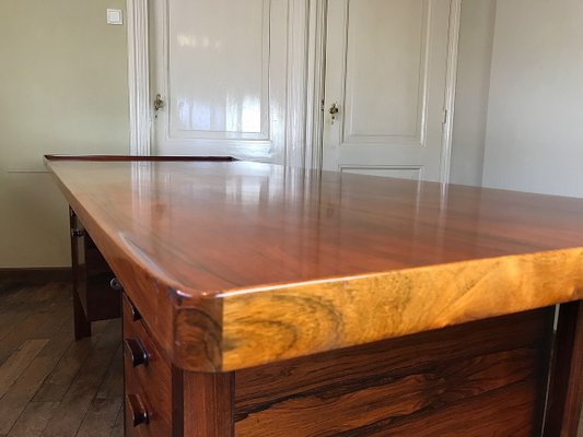 Danish Rosewood Presidential Executive Desk with Floating Top from Sigurd Hansen, 1960s-WZZ-614163