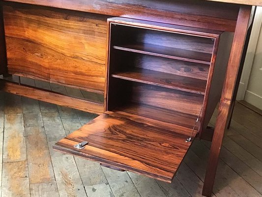 Danish Rosewood Presidential Executive Desk with Floating Top from Sigurd Hansen, 1960s-WZZ-614163