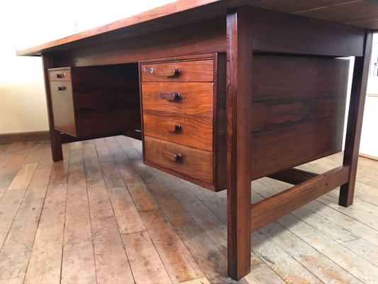 Danish Rosewood Presidential Executive Desk with Floating Top from Sigurd Hansen, 1960s-WZZ-614163