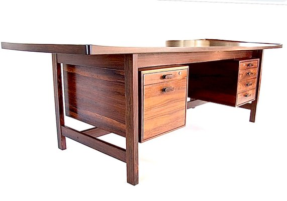 Danish Rosewood Presidential Executive Desk with Floating Top from Sigurd Hansen, 1960s-WZZ-614163