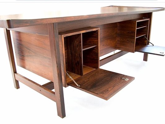 Danish Rosewood Presidential Executive Desk with Floating Top from Sigurd Hansen, 1960s-WZZ-614163