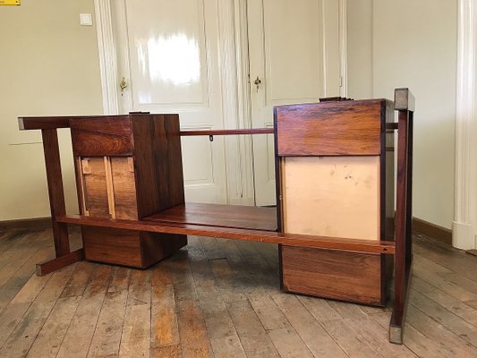 Danish Rosewood Presidential Executive Desk with Floating Top from Sigurd Hansen, 1960s-WZZ-614163