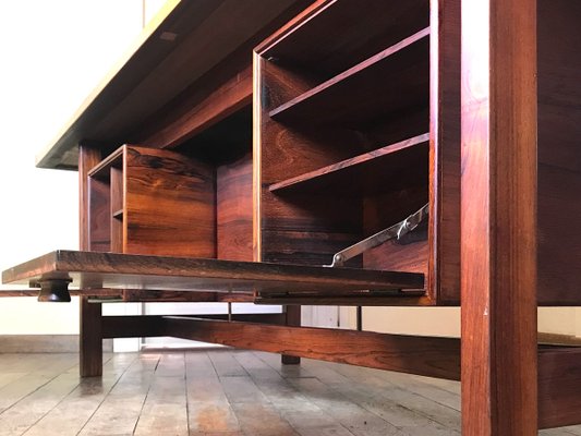 Danish Rosewood Presidential Executive Desk with Floating Top from Sigurd Hansen, 1960s-WZZ-614163