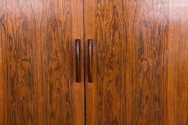 Danish Rosewood Sideboard with Curtain Doors by Henning Kjaernulf for Bruno Hansen, 1960s-EMB-2025366