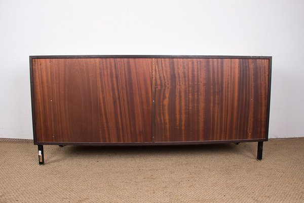 Danish Rosewood Sideboard with Curtain Doors by Henning Kjaernulf for Bruno Hansen, 1960s-EMB-2025366