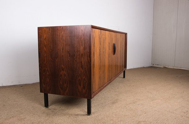 Danish Rosewood Sideboard with Curtain Doors by Henning Kjaernulf for Bruno Hansen, 1960s-EMB-2025366