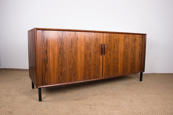 Danish Rosewood Sideboard with Curtain Doors by Henning Kjaernulf for Bruno Hansen, 1960s-EMB-2025366