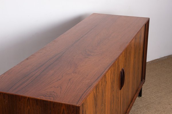 Danish Rosewood Sideboard with Curtain Doors by Henning Kjaernulf for Bruno Hansen, 1960s-EMB-2025366