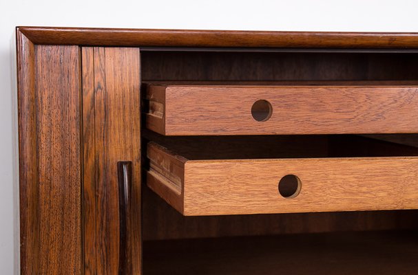 Danish Rosewood Sideboard with Curtain Doors by Henning Kjaernulf for Bruno Hansen, 1960s-EMB-2025366