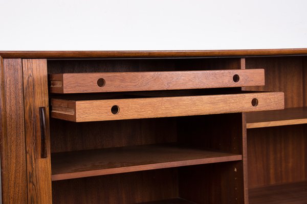 Danish Rosewood Sideboard with Curtain Doors by Henning Kjaernulf for Bruno Hansen, 1960s-EMB-2025366