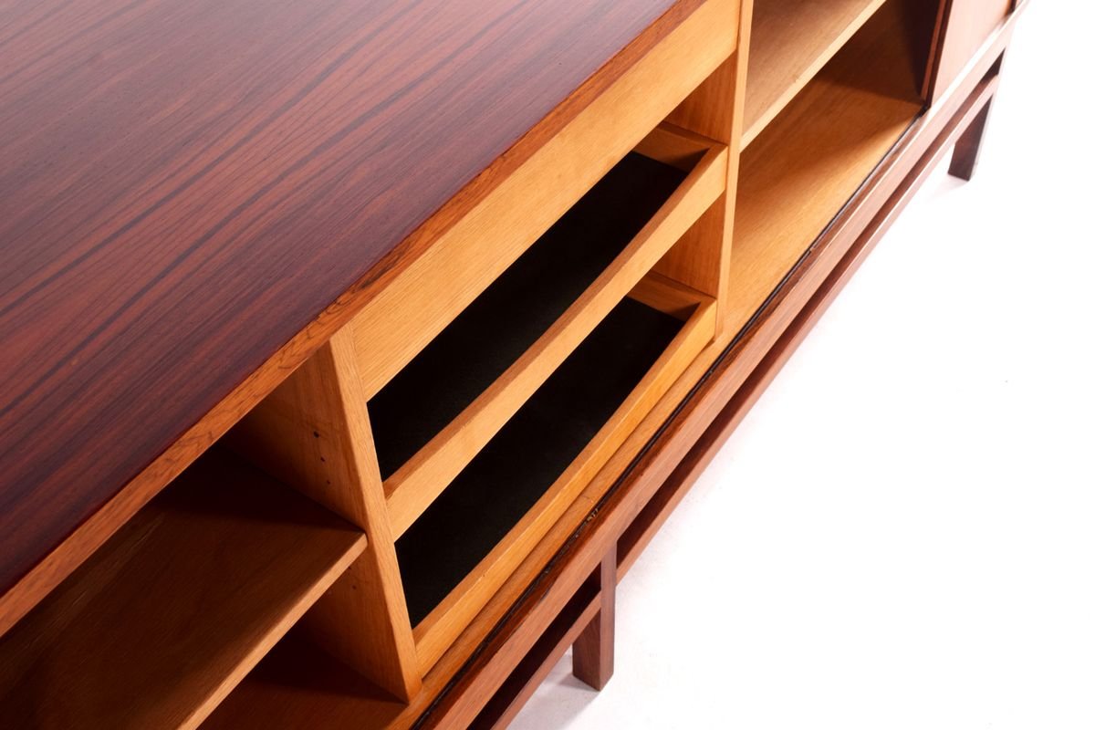 Danish Rosewood Sideboard with Tambour Doors, 1960s