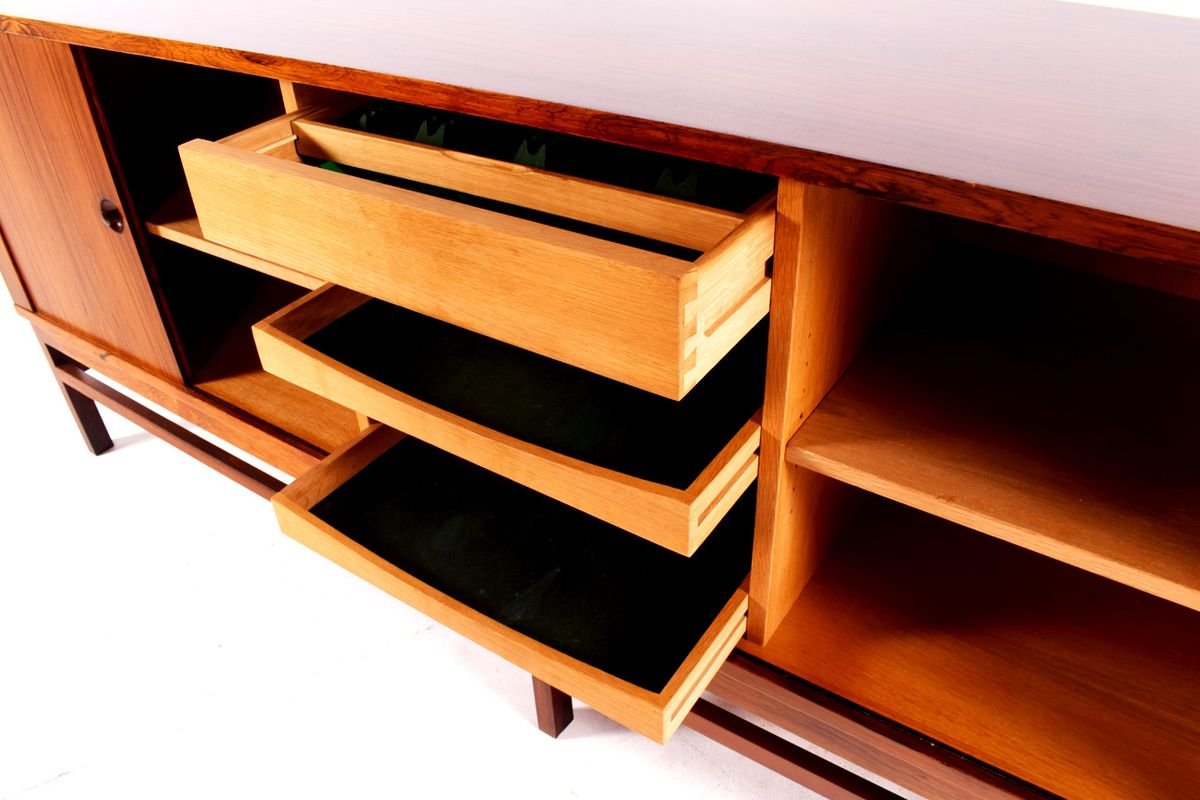 Danish Rosewood Sideboard with Tambour Doors, 1960s