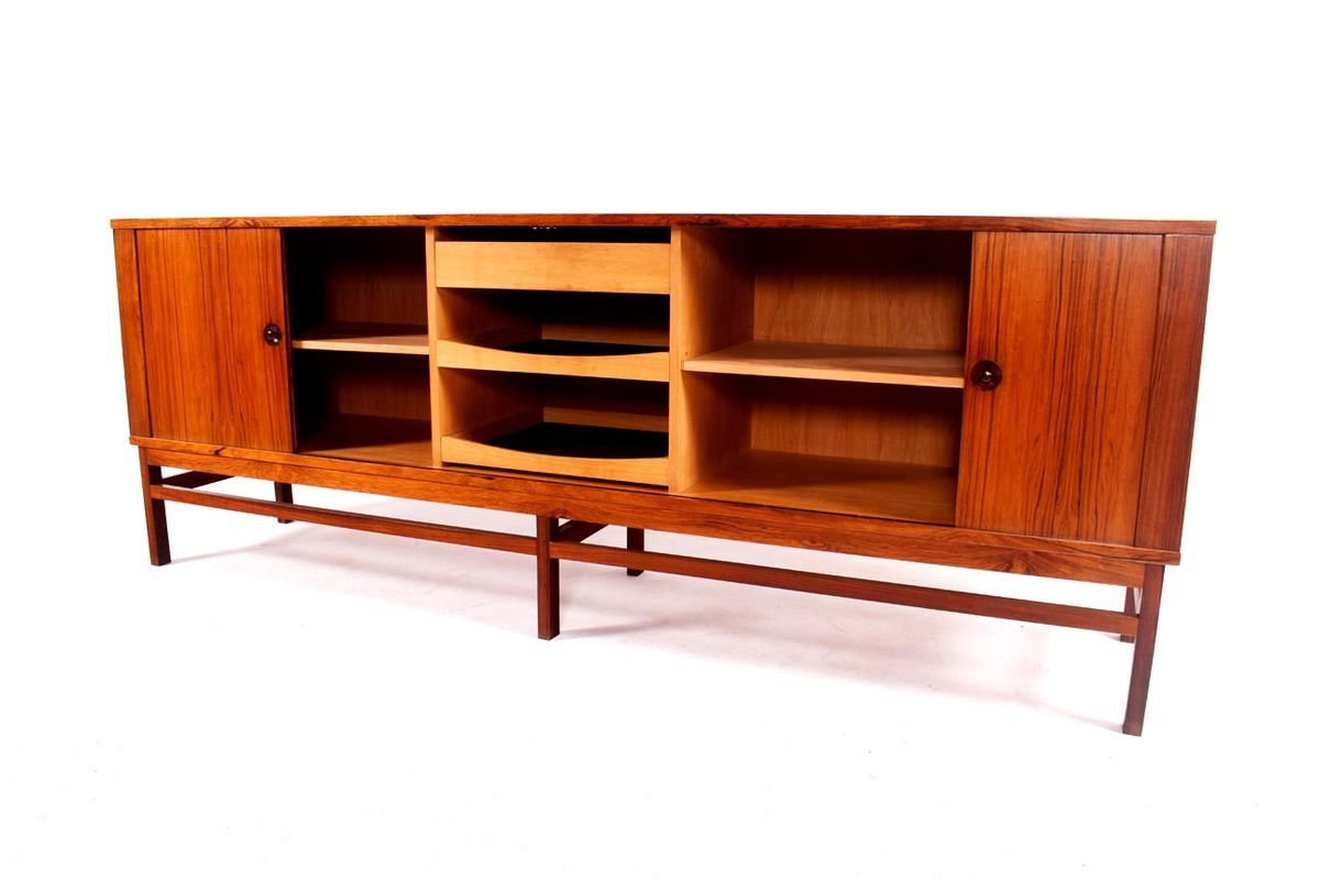 Danish Rosewood Sideboard with Tambour Doors, 1960s