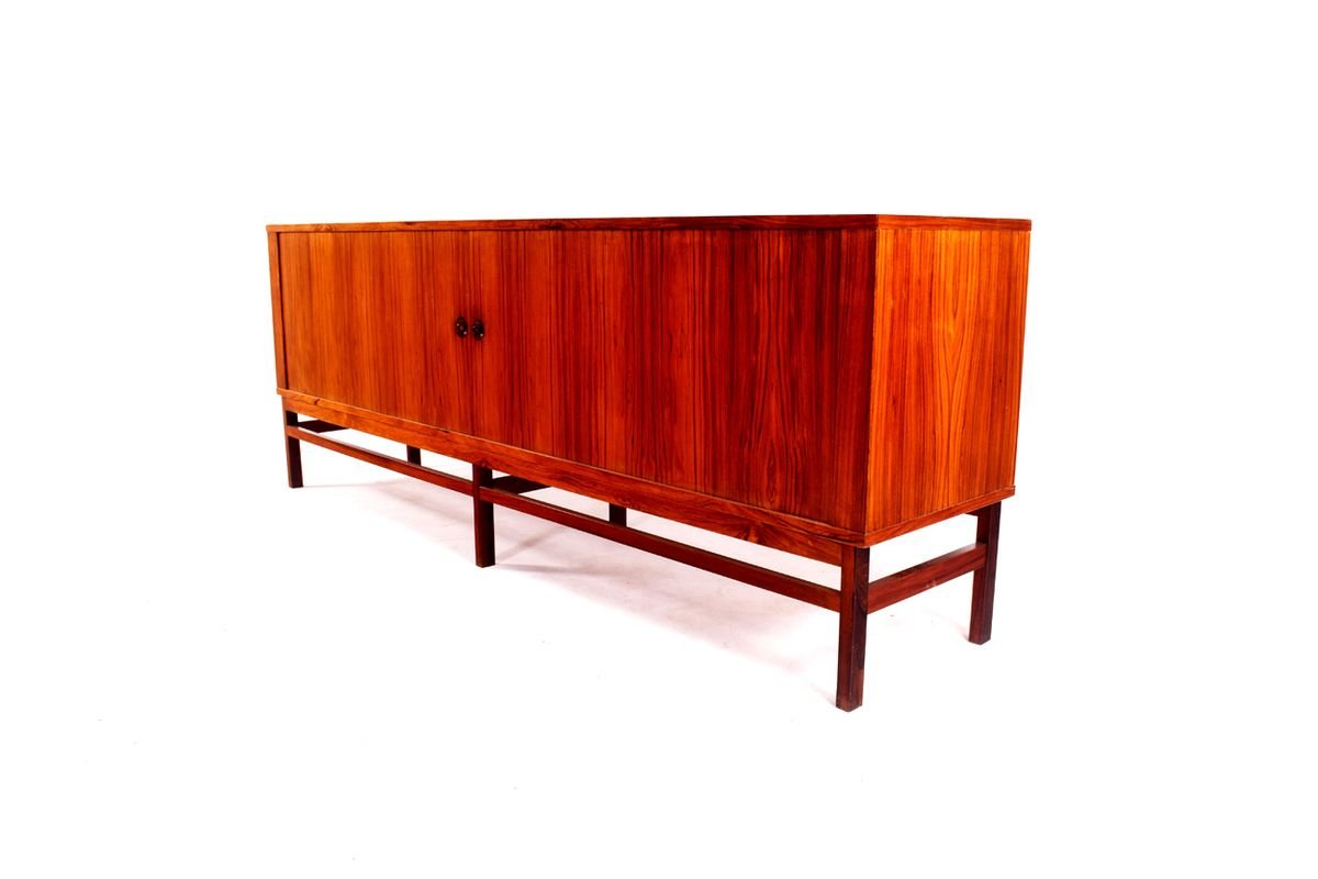 Danish Rosewood Sideboard with Tambour Doors, 1960s