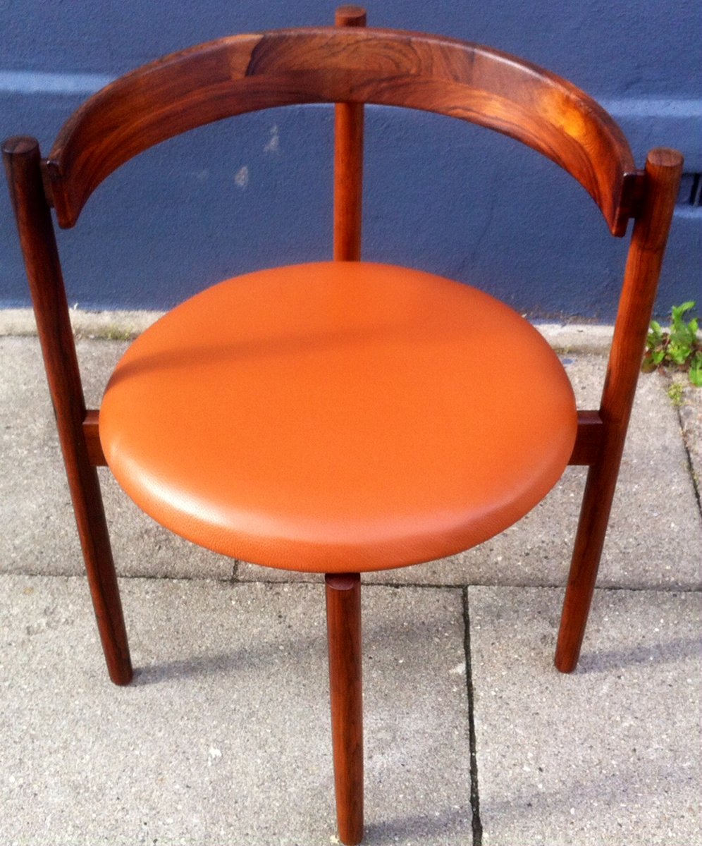 Danish Rosewood & Tan Leather Armchair by Hugo Frandsen for Børge M. Søndergaard, 1960s