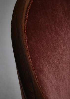 Danish Rosewood Velvet Lounge Chair-WRF-1310214