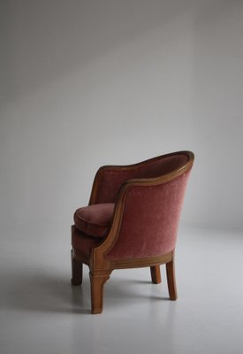 Danish Rosewood Velvet Lounge Chair-WRF-1310214