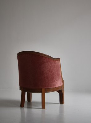 Danish Rosewood Velvet Lounge Chair-WRF-1310214