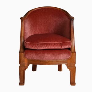 Danish Rosewood Velvet Lounge Chair-WRF-1310214