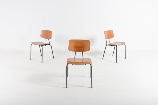 Danish School Chairs, 1960s, Set of 3-KMC-1139408