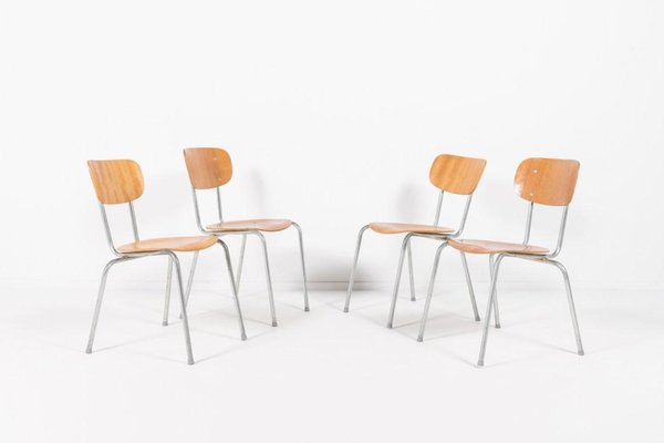 Danish School Chairs, 1960s, Set of 4-KMC-1300504