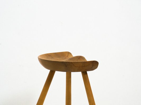 Danish Sculptural Beech Stool-YS-1173145